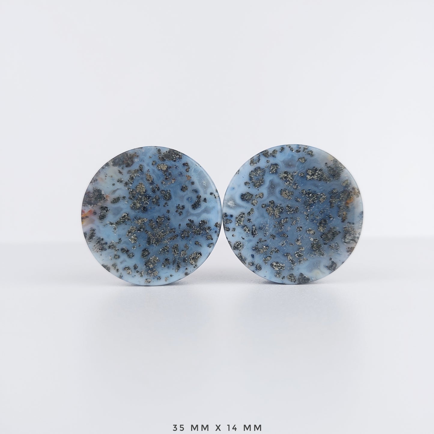 1 3/8” / 35mm Marcasite in Agate