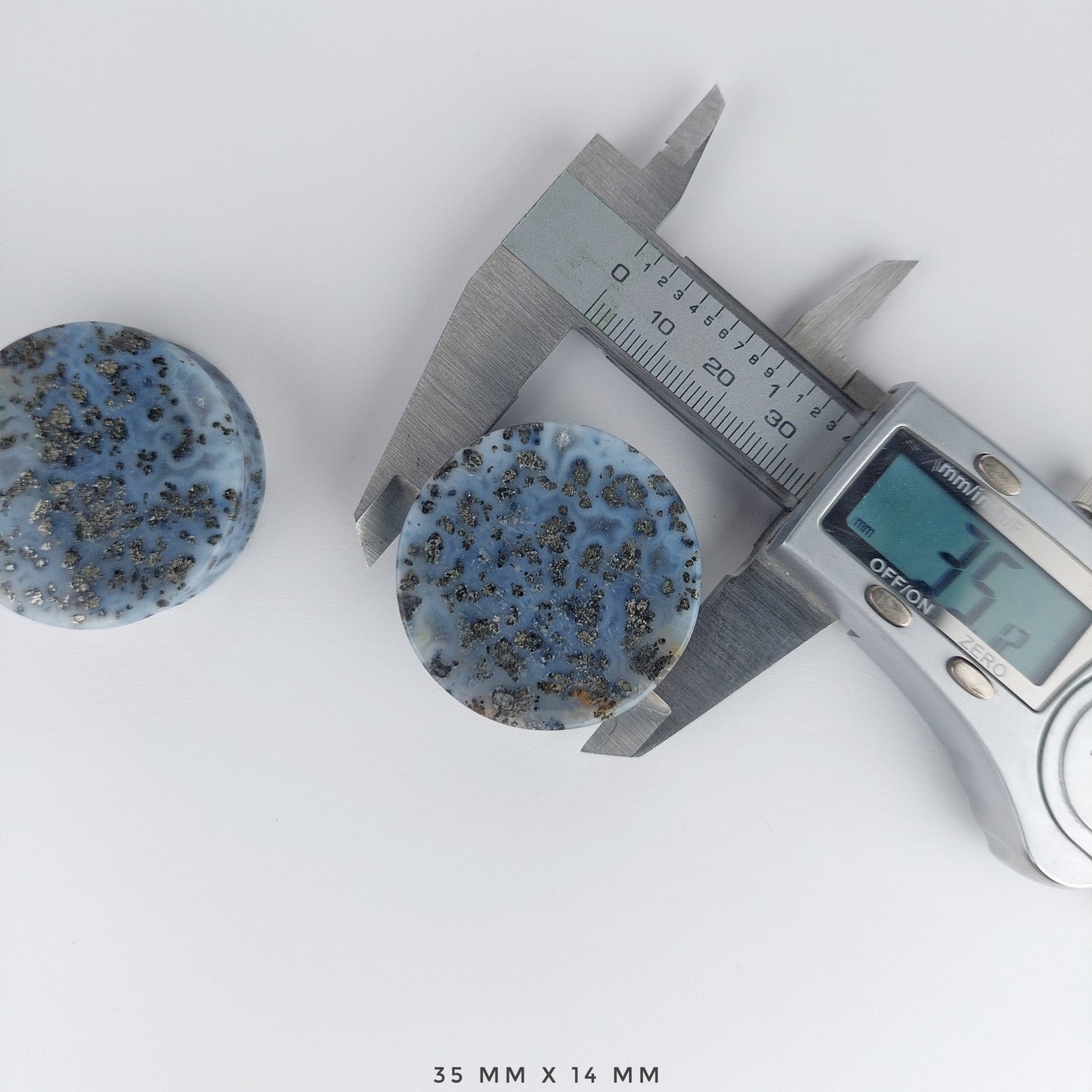 1 3/8” / 35mm Marcasite in Agate