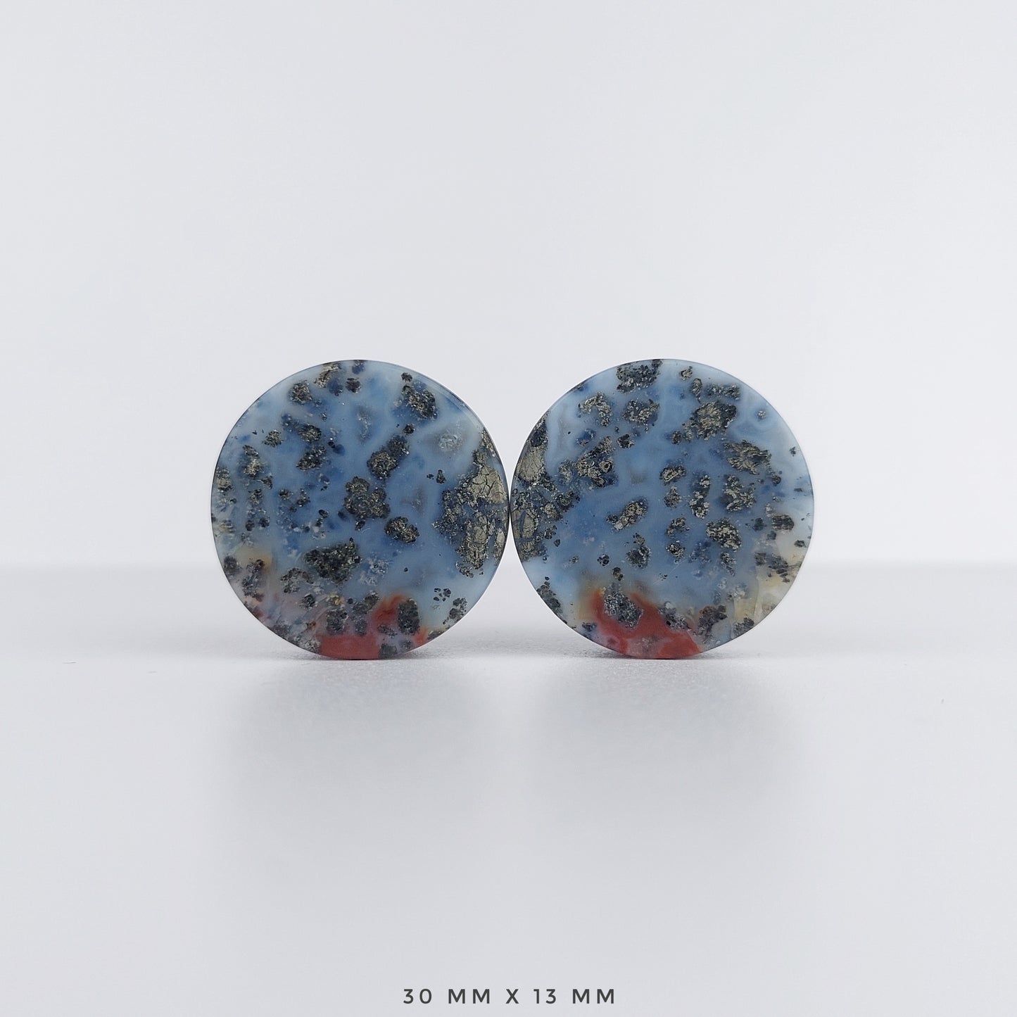 1 3/16” / 30mm Marcasite in Agate