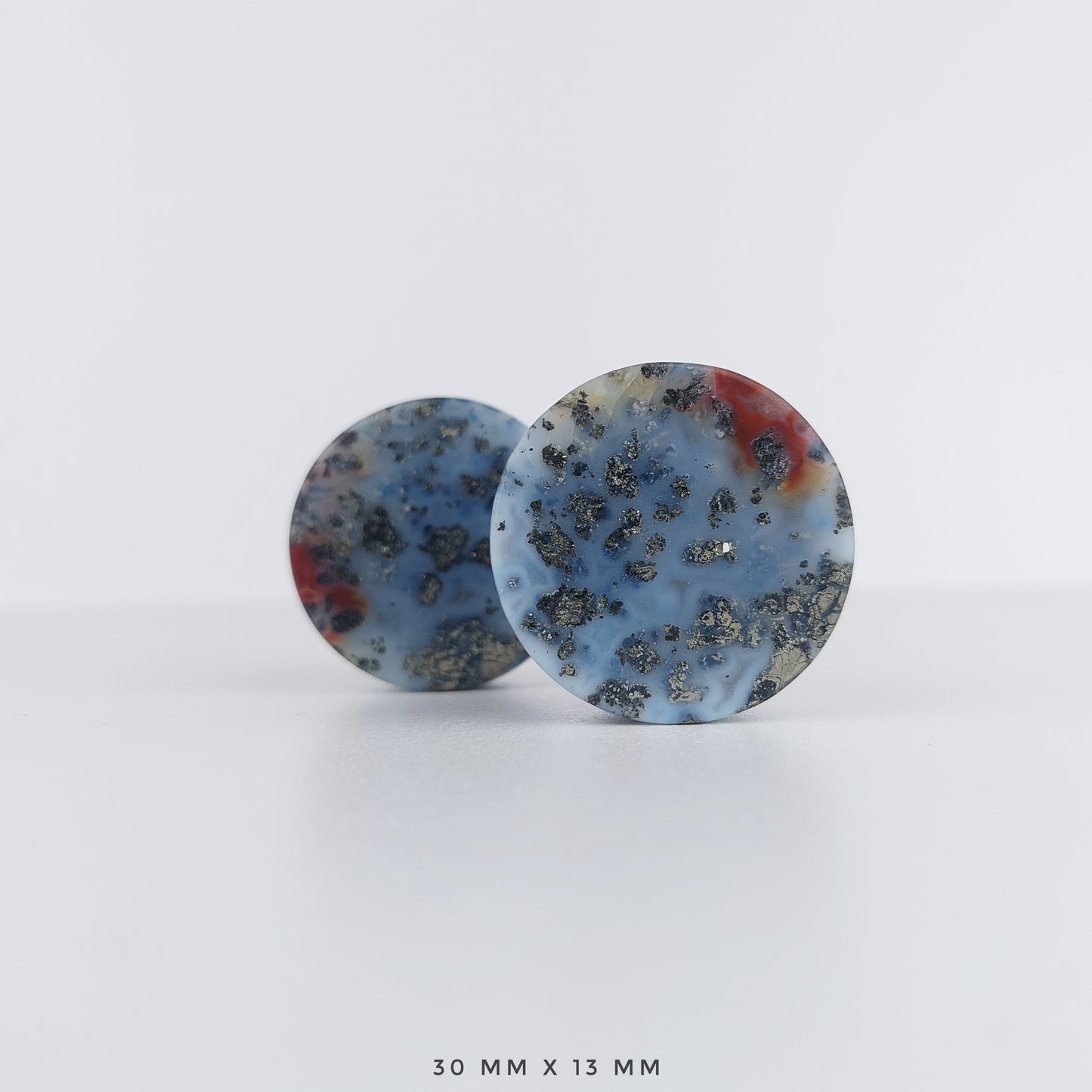 1 3/16” / 30mm Marcasite in Agate