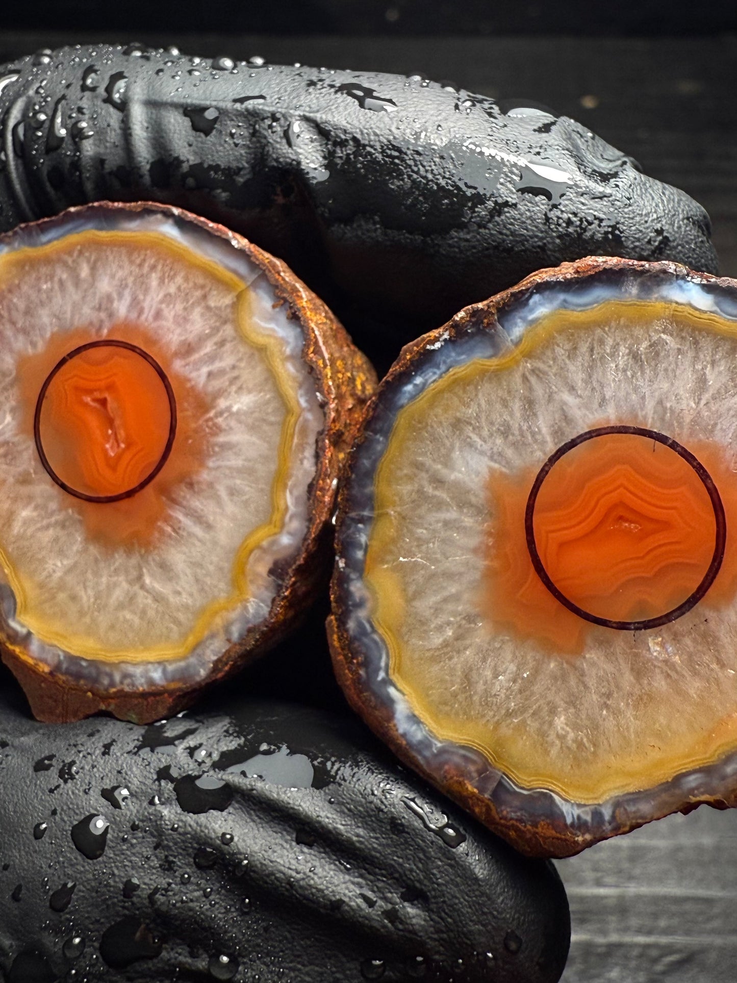 8mm Red Warring State Agate Geode