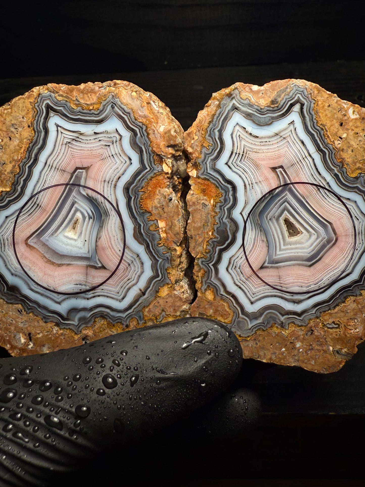 26mm Pink Warring State Agate Geode
