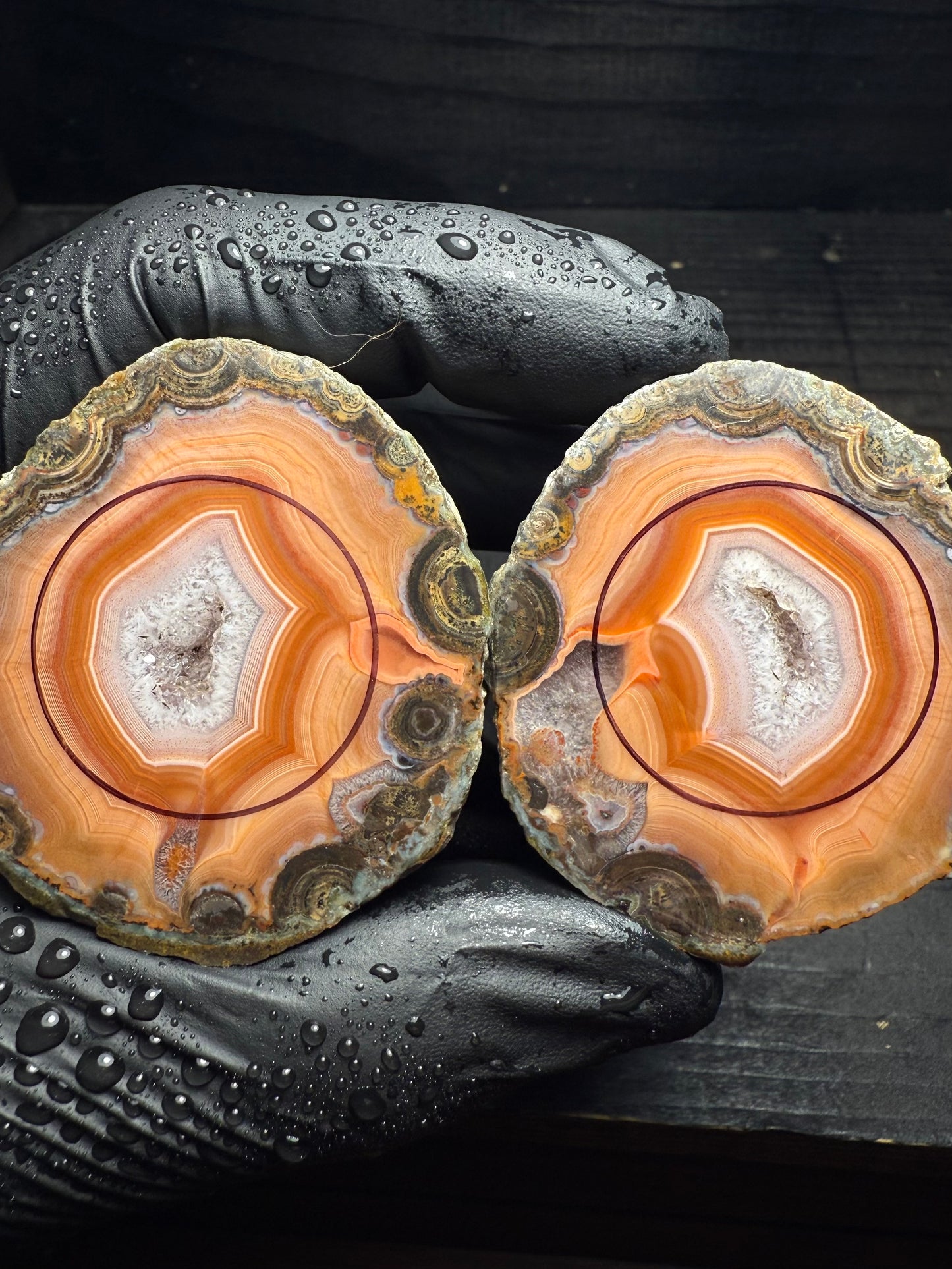 26-28mm Pink Warring State Agate Geode