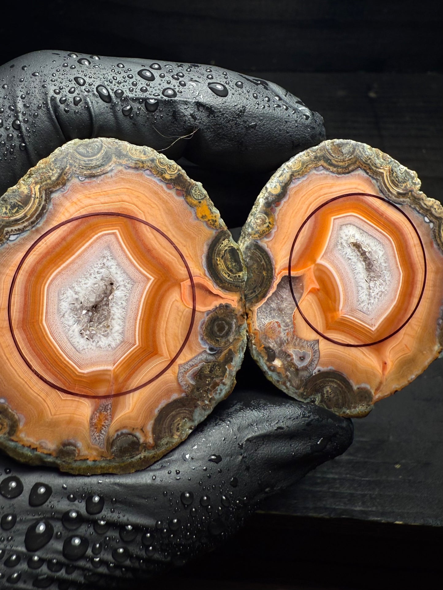 26-28mm Pink Warring State Agate Geode