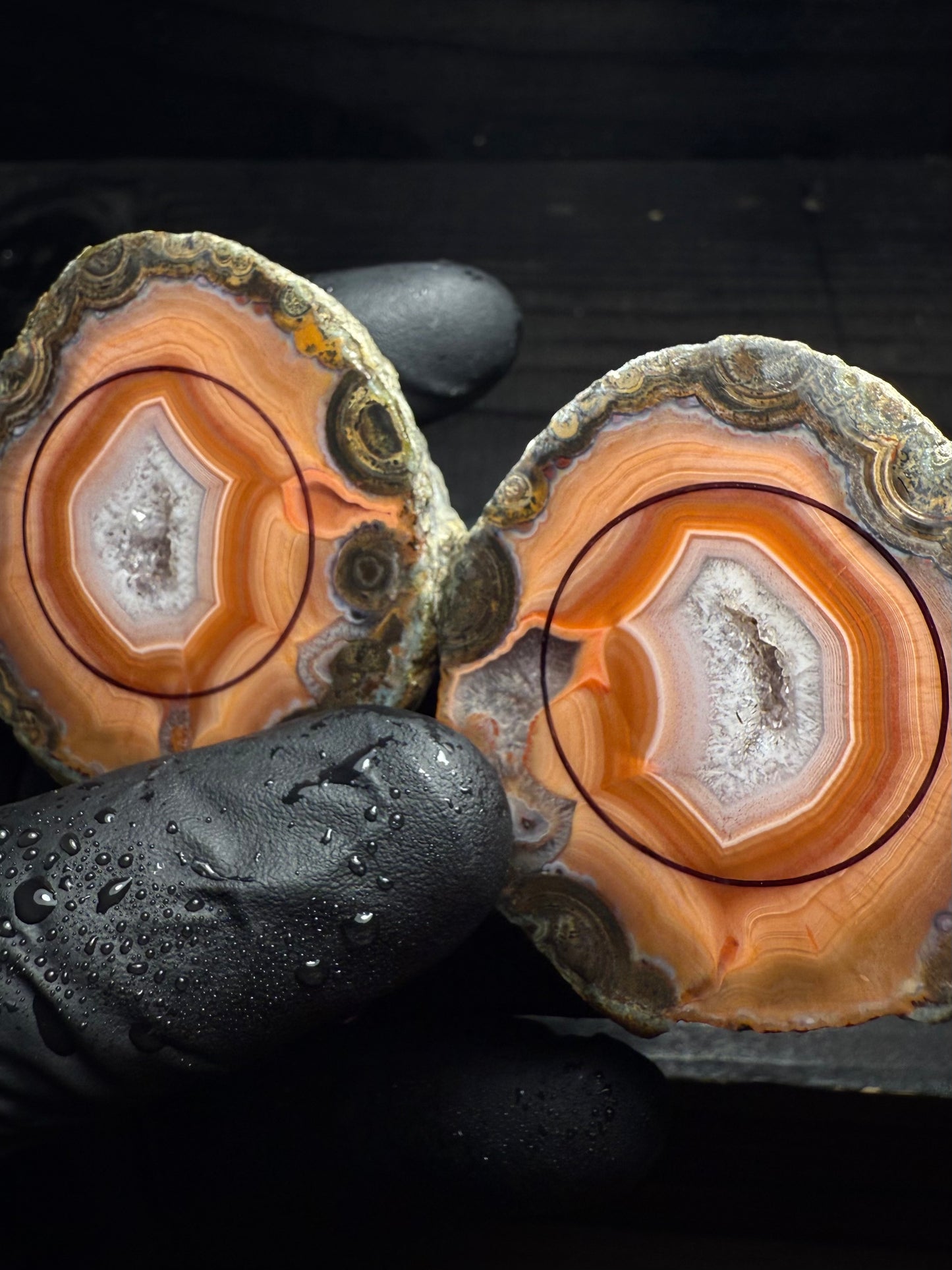 26-28mm Pink Warring State Agate Geode