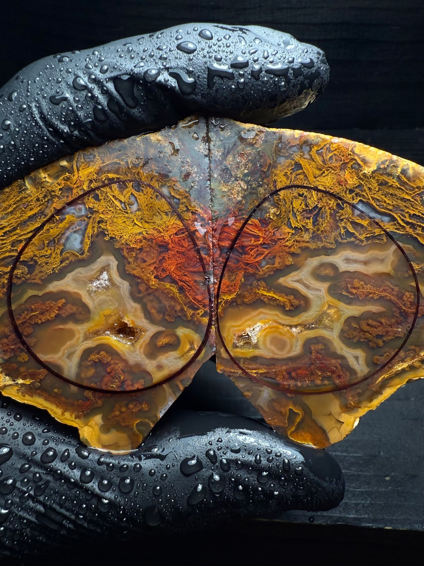 32-38mm Turkish Moss Agate Geode