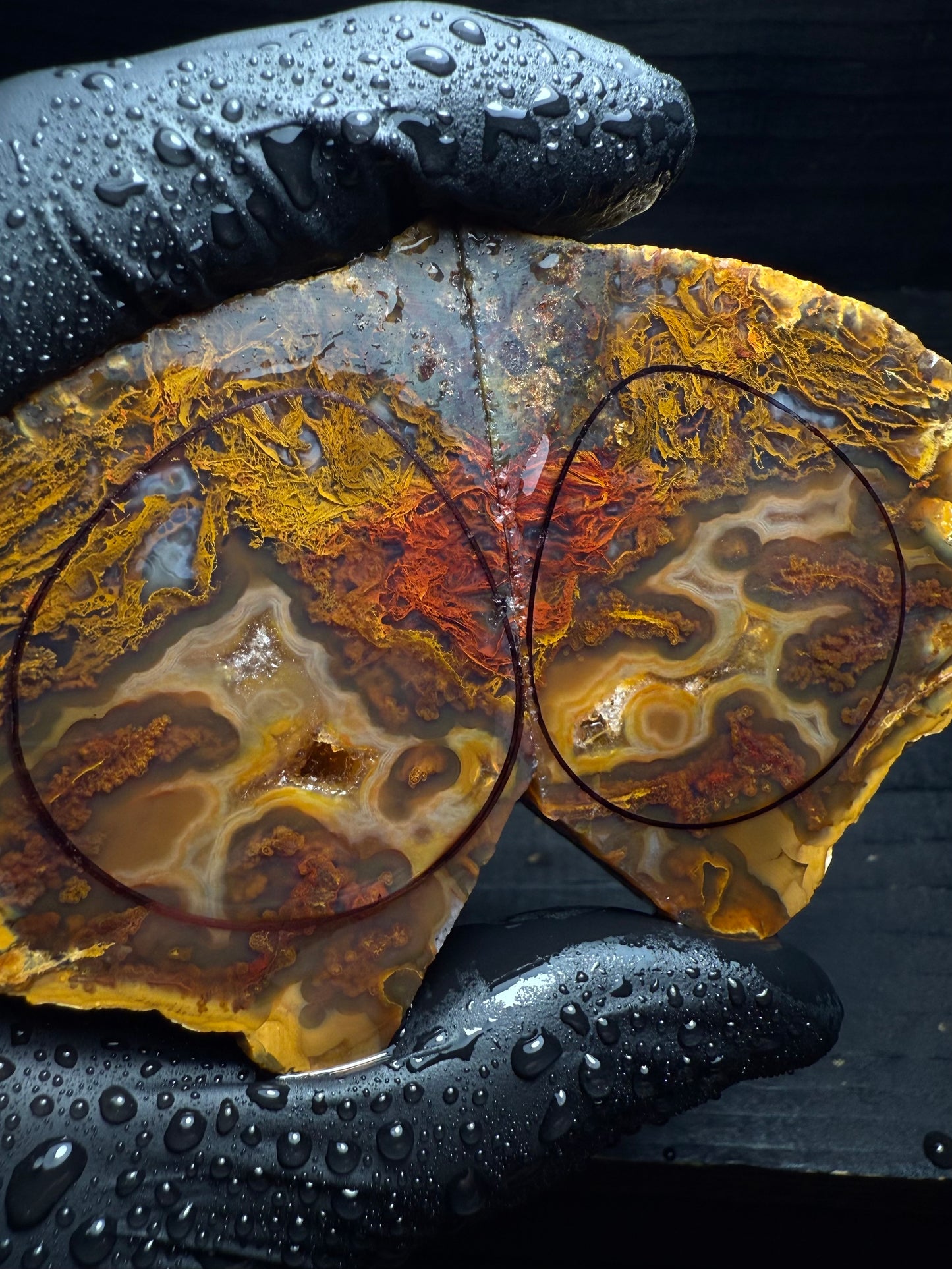 32-38mm Turkish Moss Agate Geode