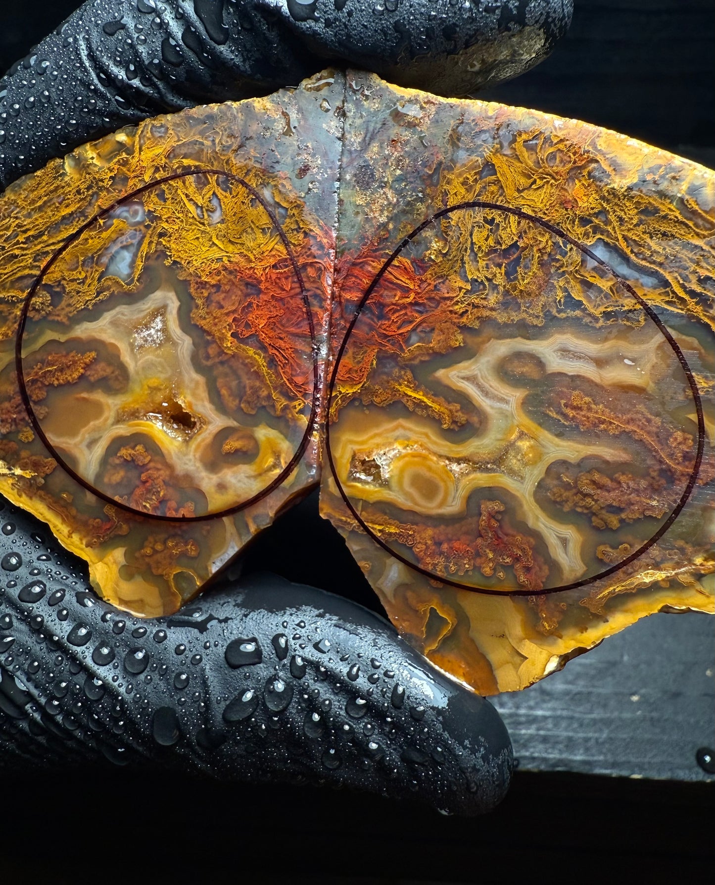 32-38mm Turkish Moss Agate Geode