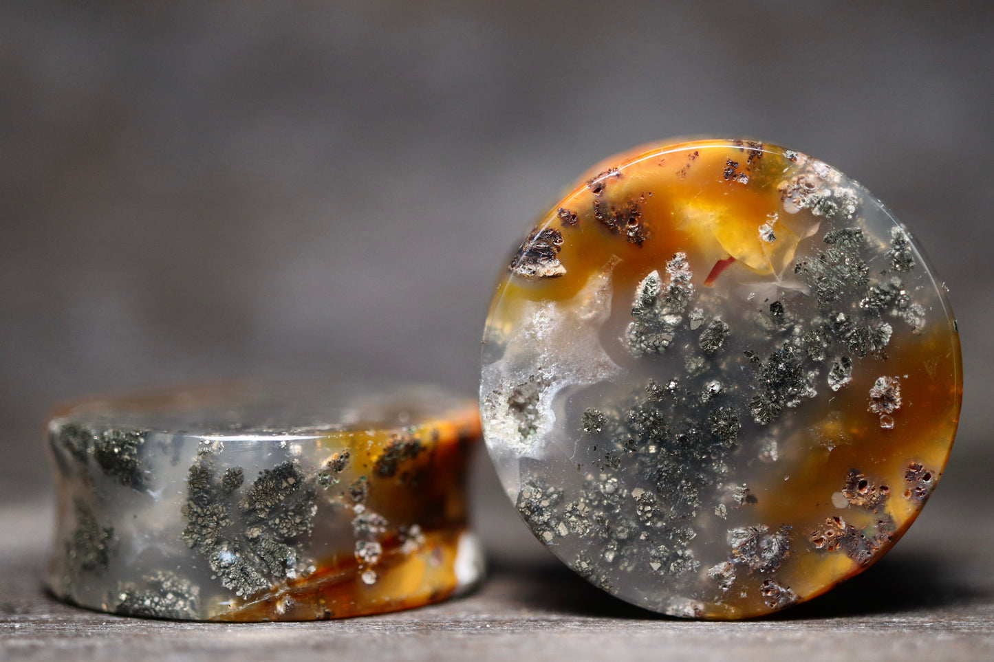 1 3/16” / 30mm Marcasite in Agate