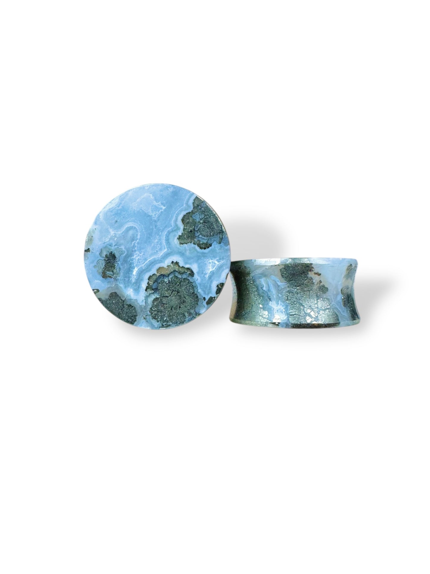 Large 1” / 26mm Marcasite in Agate