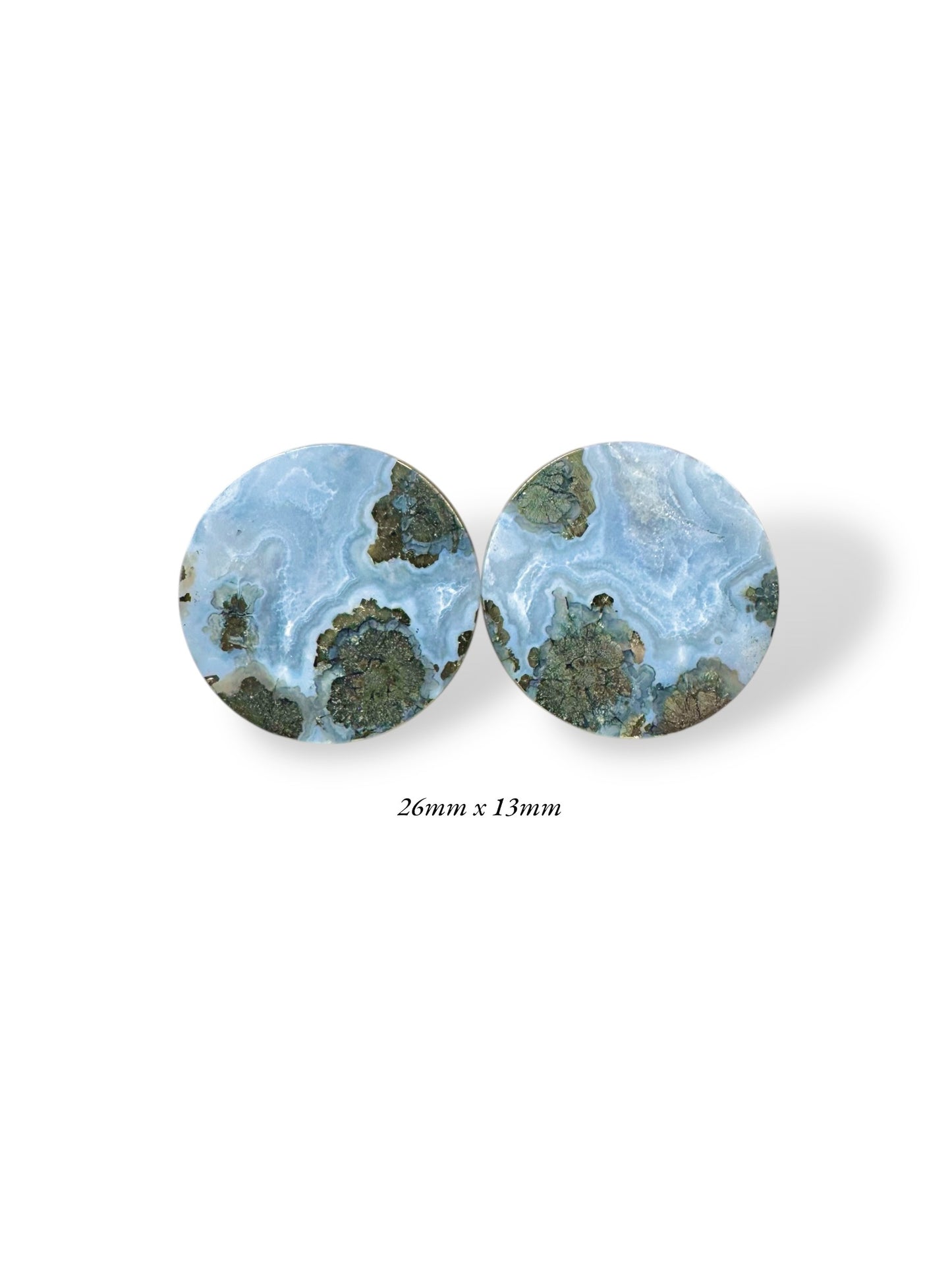 Large 1” / 26mm Marcasite in Agate