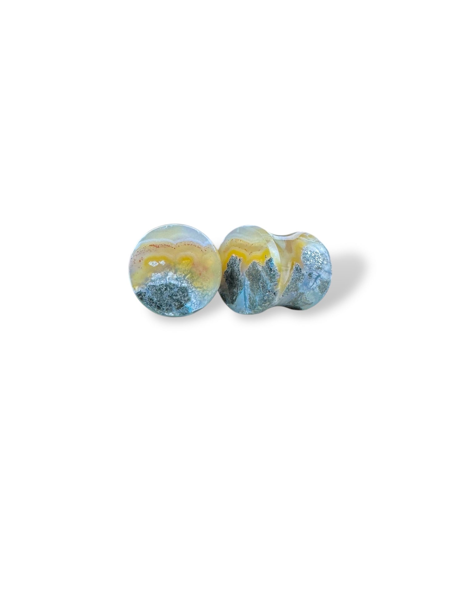 Large 00g / 10mm Marcasite in Agate