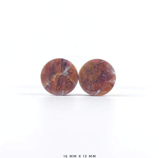 Large 5/8” / 16mm Red Moss Agate