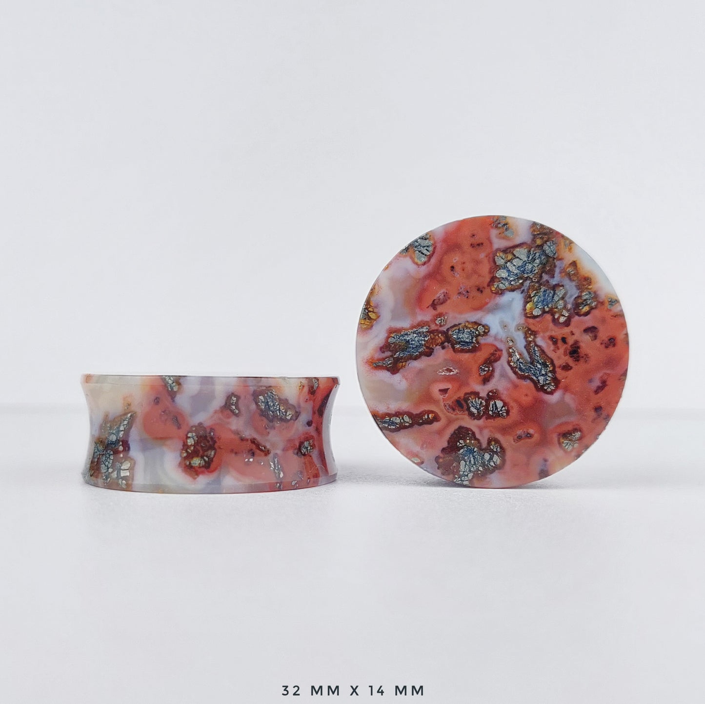 1 1/4” / 32mm Red Moss Agate