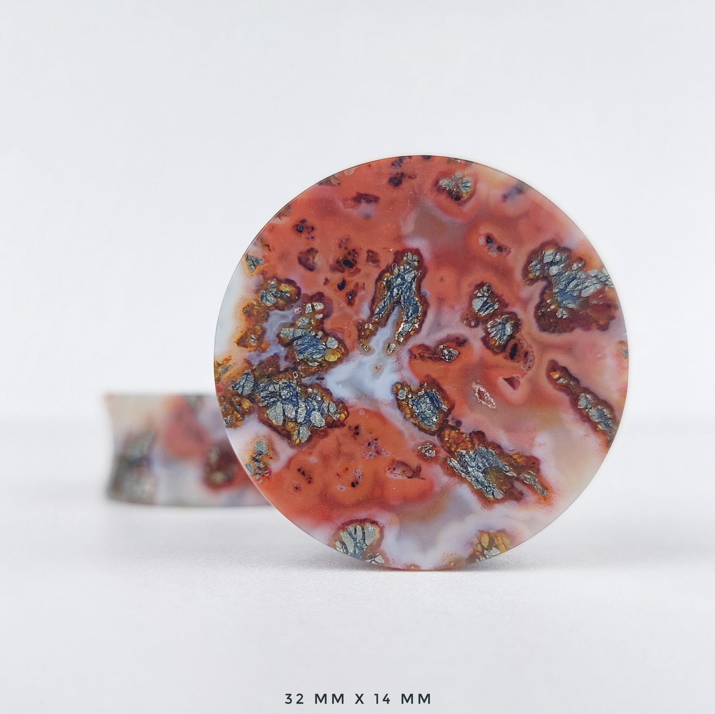 1 1/4” / 32mm Red Moss Agate