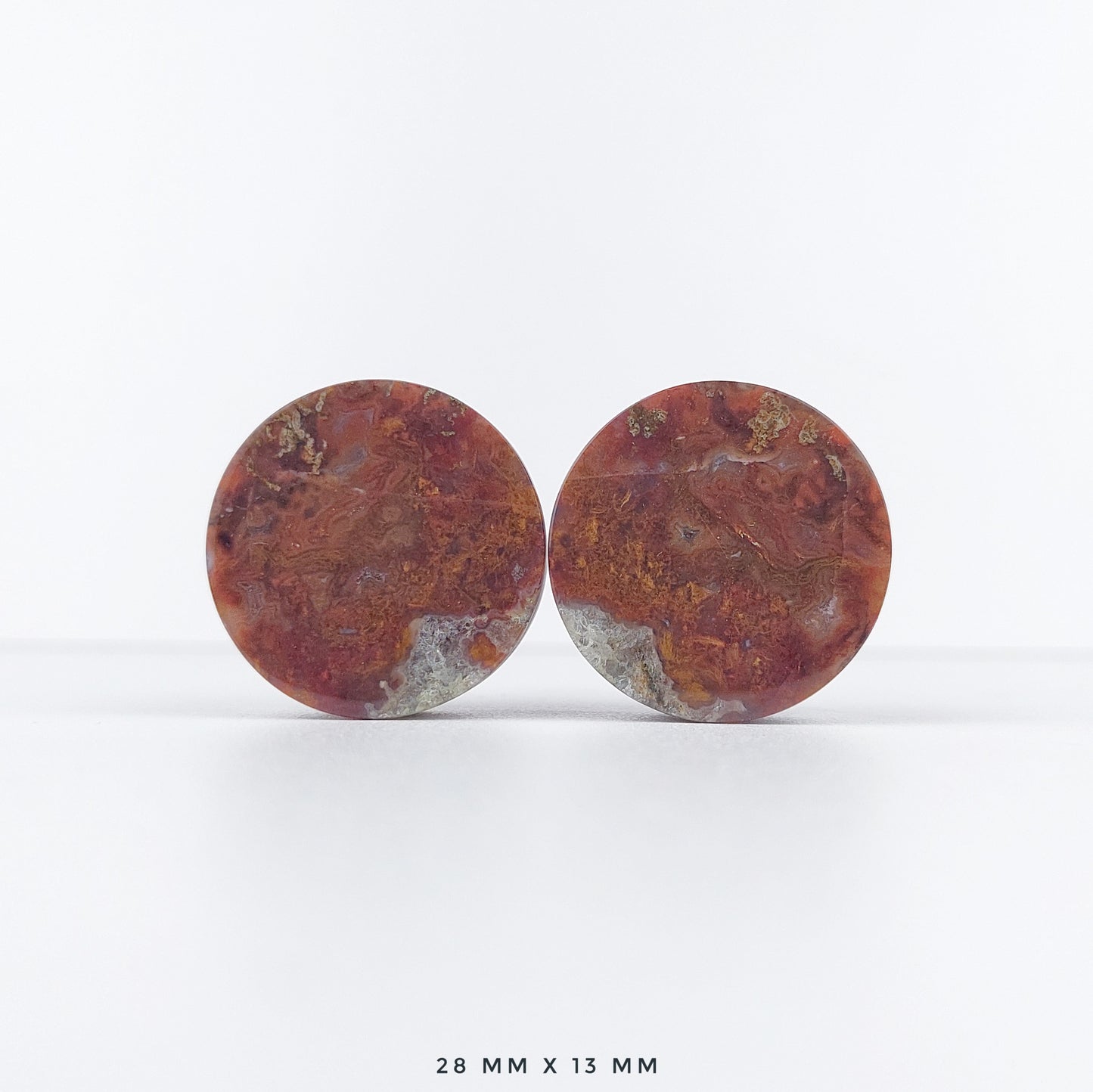 1 1/8” / 28mm Red Moss Agate