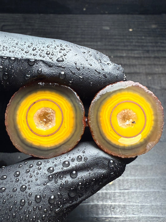 8-10mm Yellow Warring State Agate Geode