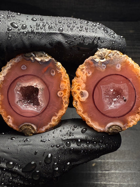 13-14mm Pink Warring State Agate Geode