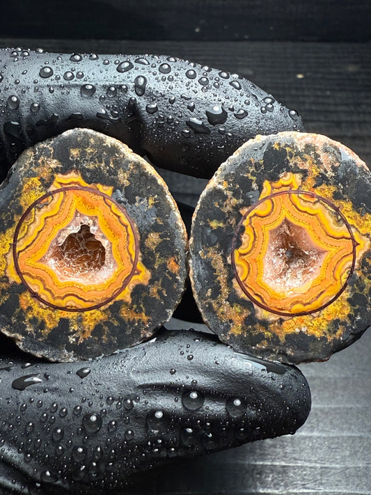 16mm Orange Warring State Agate Geode