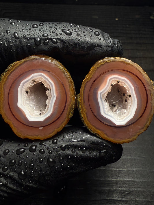 19mm Pink/White Warring State Agate Geode