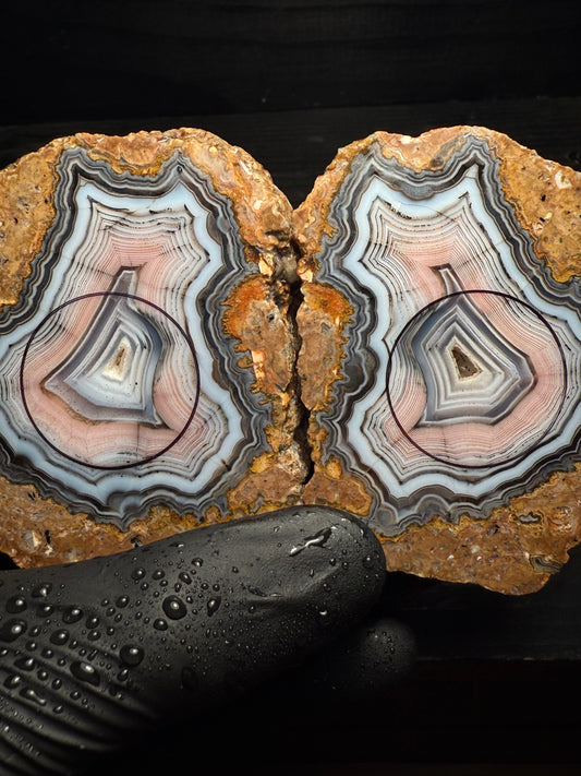 26mm Pink Warring State Agate Geode