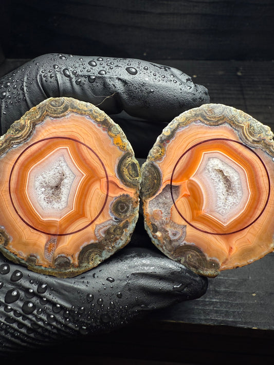 26-28mm Pink Warring State Agate Geode