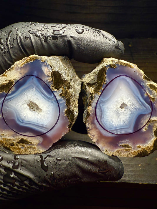 26mm Indonesian Purple Agate Geode Teardrop
