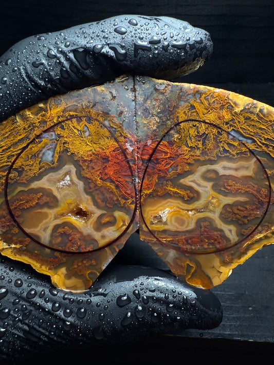 32-38mm Turkish Moss Agate Geode