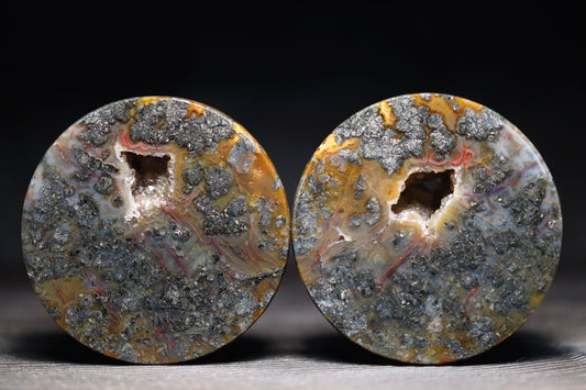1 7/8” / 47mm Marcasite in Agate