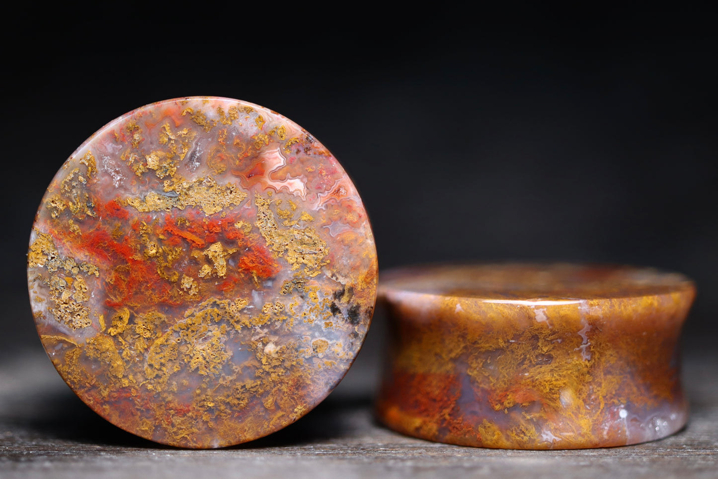 1 1/8” / 28mm Red Moss Agate