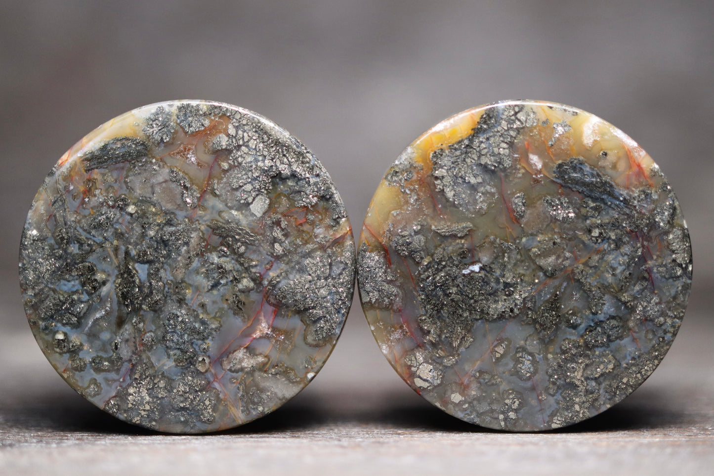 1 1/8” / 28mm Marcasite in Agate